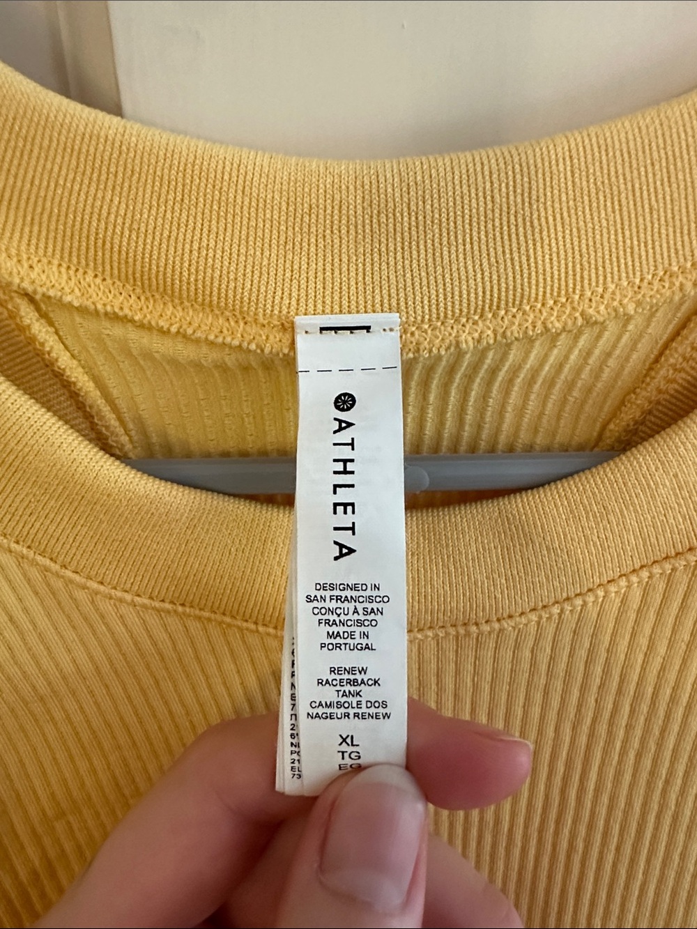 Yellow Ribbed athletic Top - Picture 3 of 3